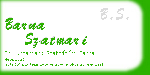 barna szatmari business card